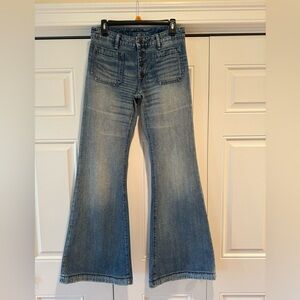 Ralph Lauren vintage distressed flare jeans, size small